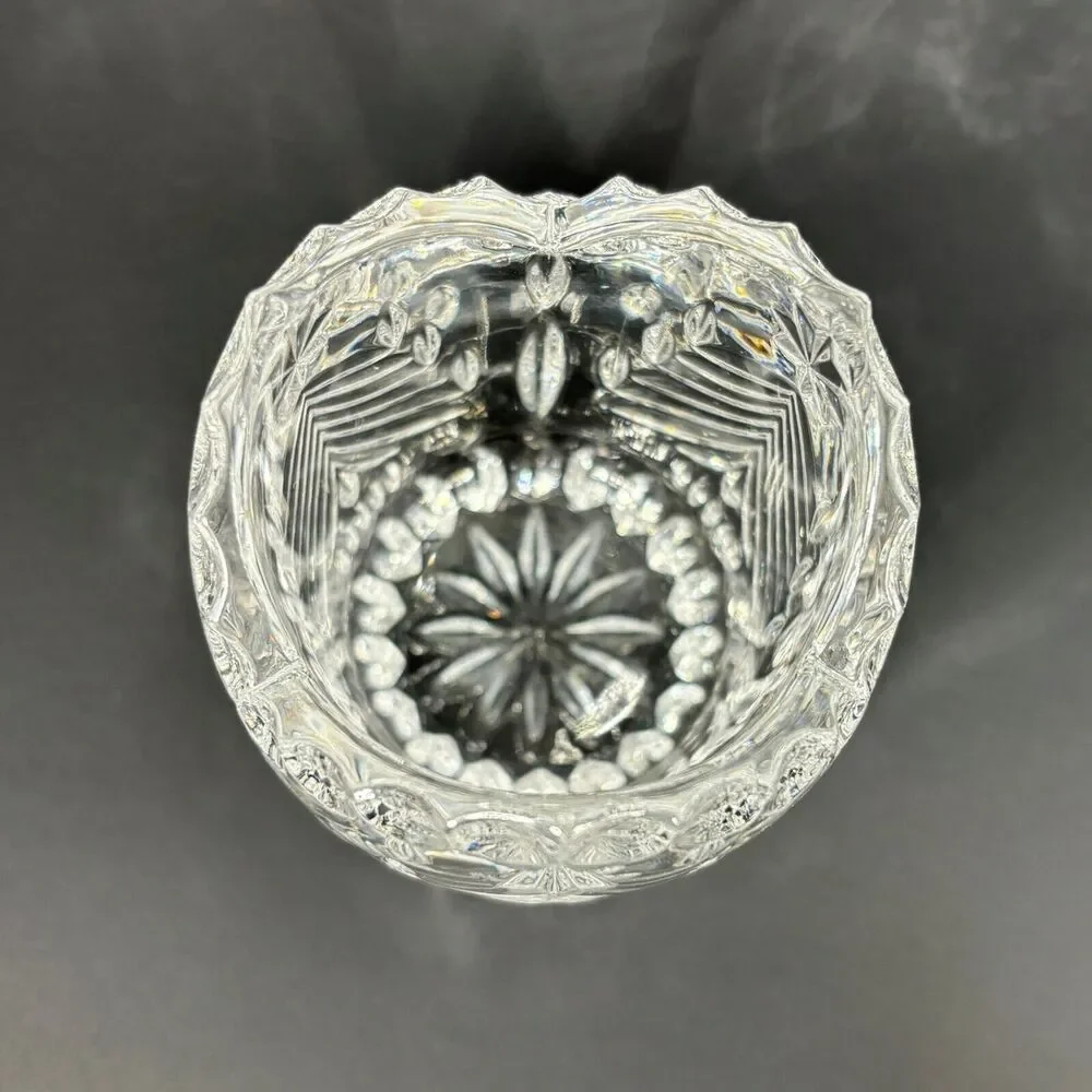 Mikasa Vintage Lead Crystal Christmas Votive Candle Holder West Germany Holiday